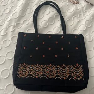 Black embroidered Vintage Purse